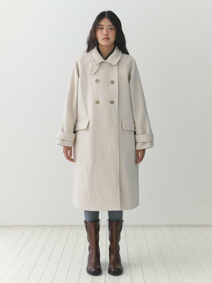 Soft Double Button Balmacaan Coat_ivory