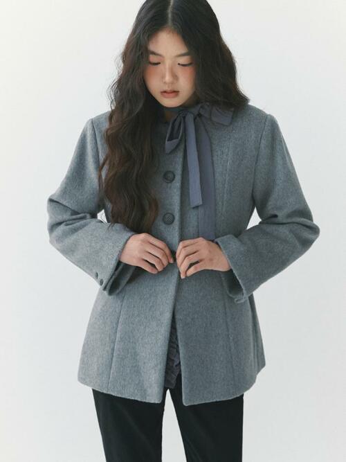 Fluffy Wool Jacket_gray