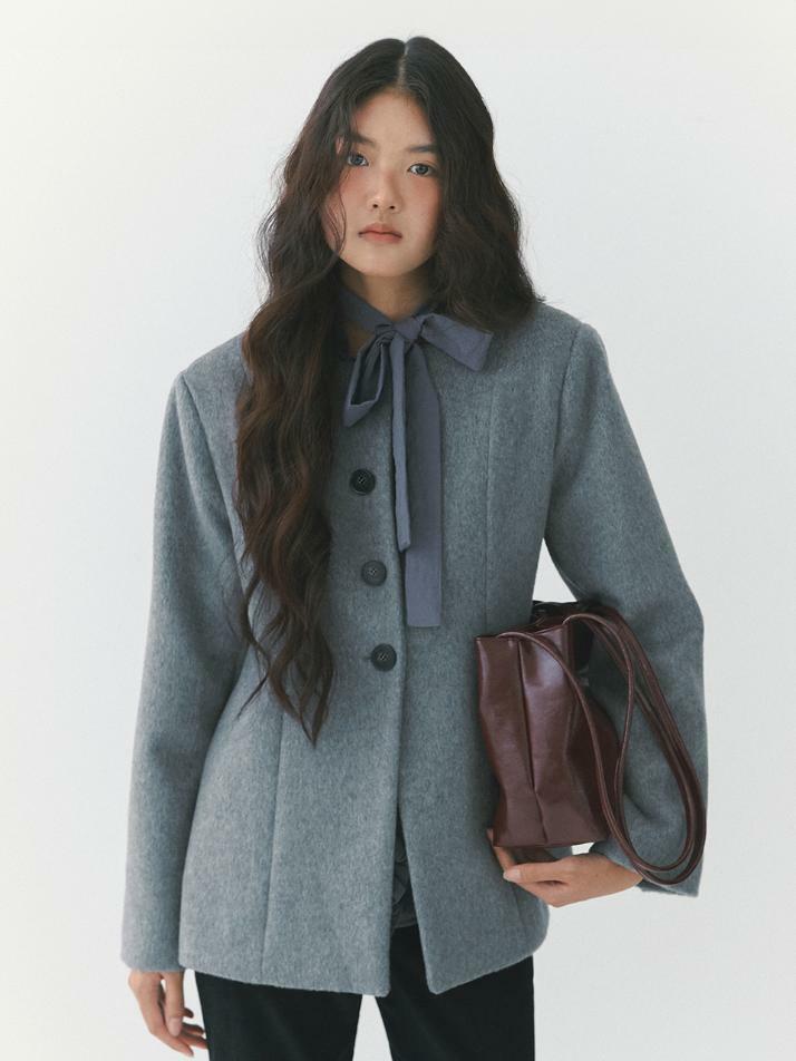 Fluffy Wool Jacket_gray