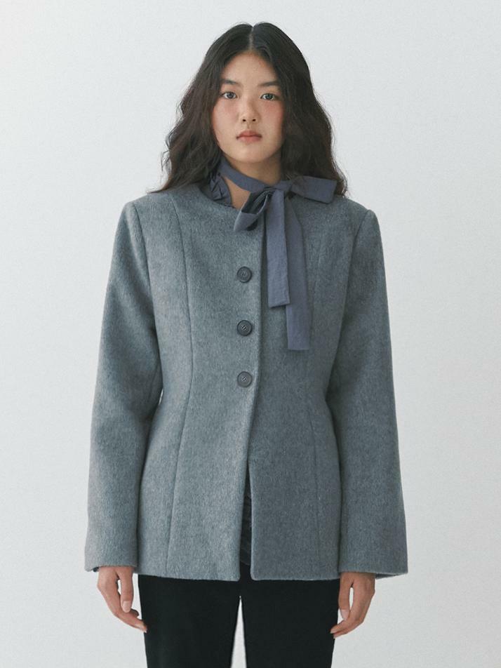 Fluffy Wool Jacket_gray