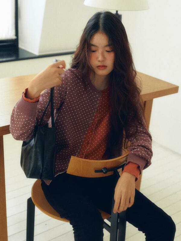 Sophie Dot Cardigan_plum cocoa