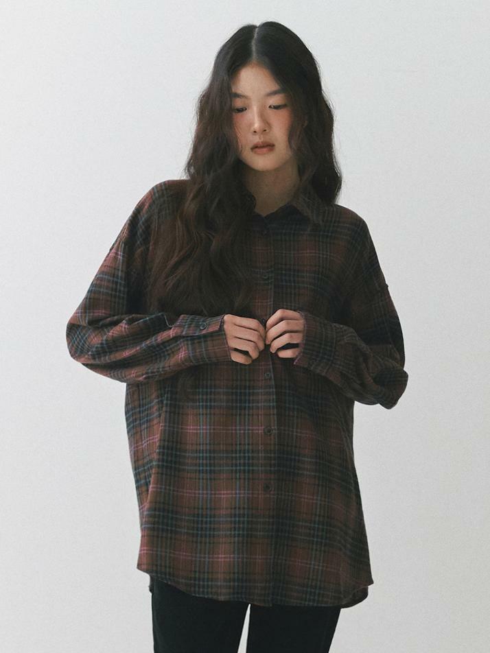 Candle Loosefit Check Shirt_beige