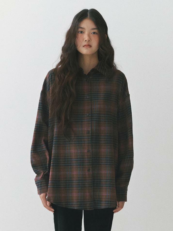 Candle Loosefit Check Shirt_beige