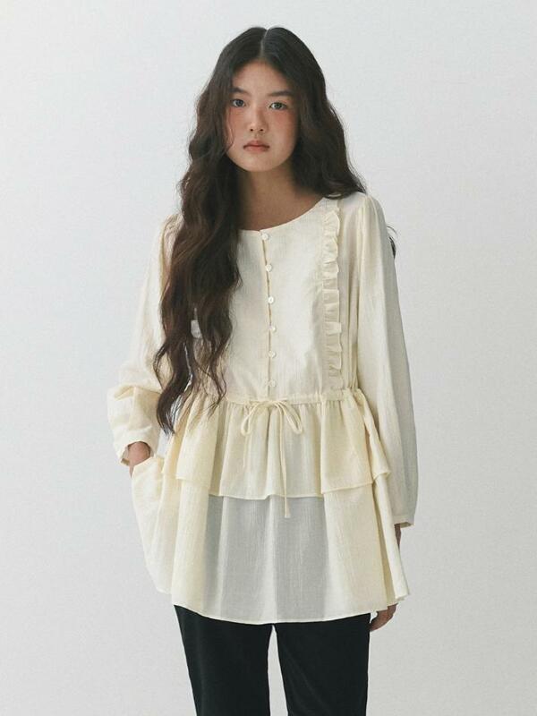 Frill Skirt Blouse_vanilla