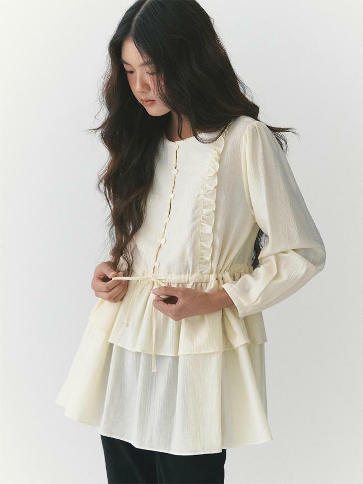 Frill Skirt Blouse_vanilla