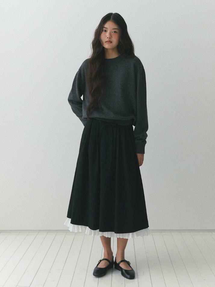 Frill Cream Flare Skrit_black