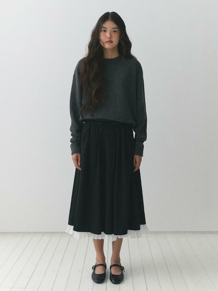 Frill Cream Flare Skrit_black