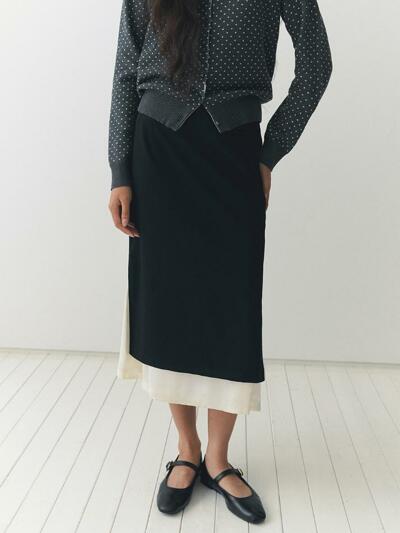 Frame H-line Skirt_black