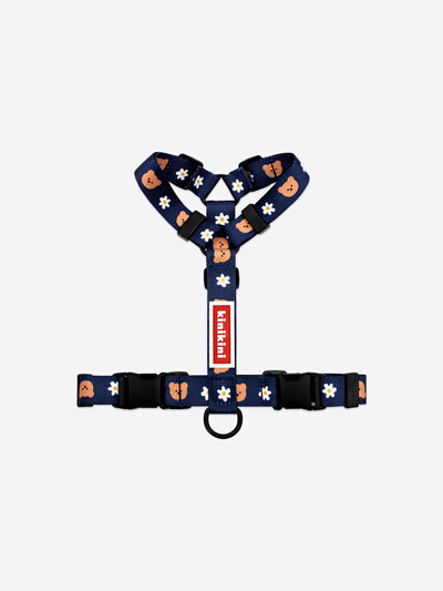 [키니키니X어프어프]DOT FLOWER BEAR HARNESS-NAVY(하네스-H형)