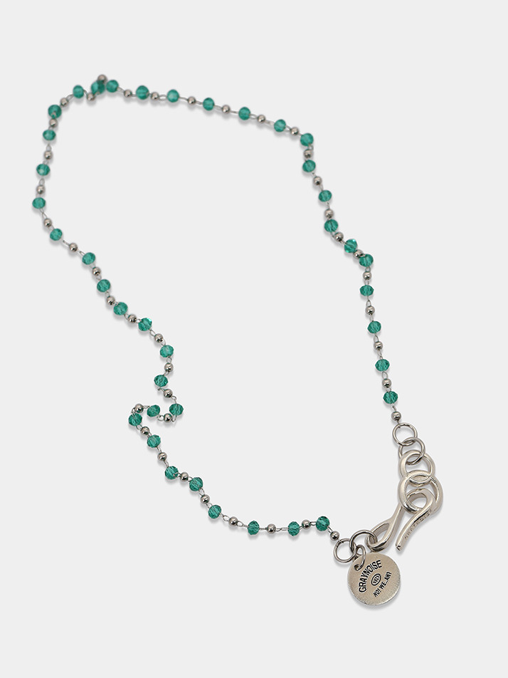 Beads chain link necklace (Green)