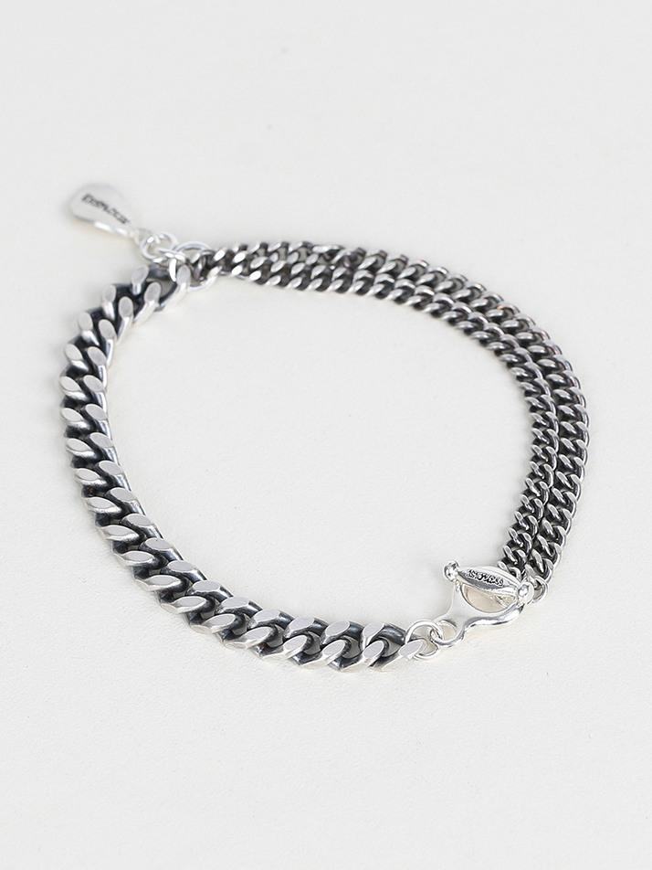 Drop clover mix chain (925 silver)