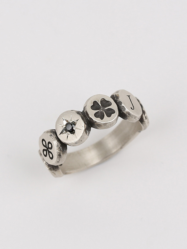 Clover engraving ring SBK (925 silver)