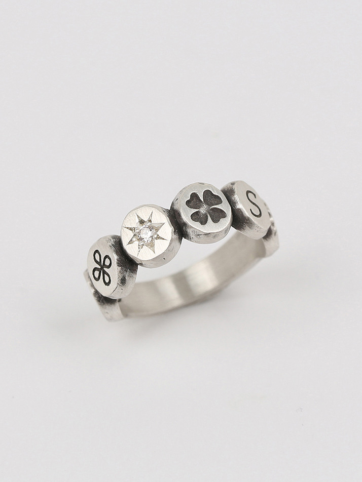Clover engraving ring SW (925 silver)