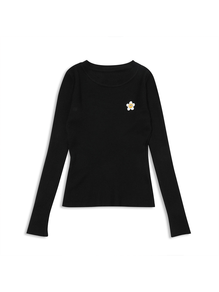 slim line knit black