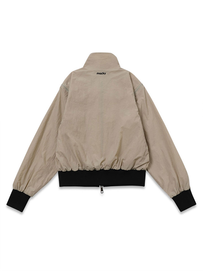 zip-up vest windbreaker beige