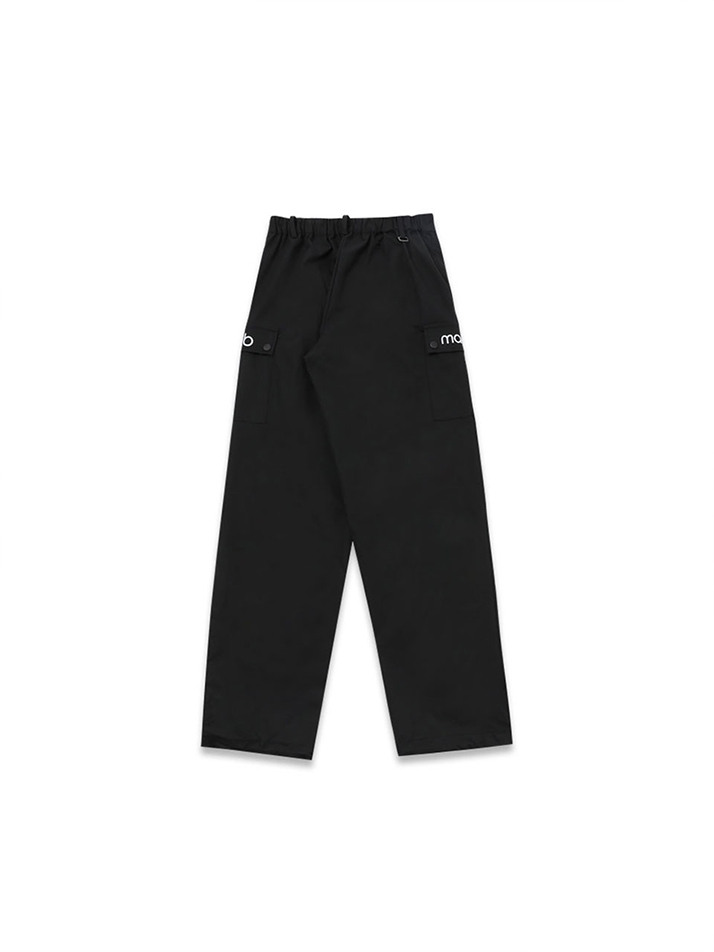 string round jogger pants black