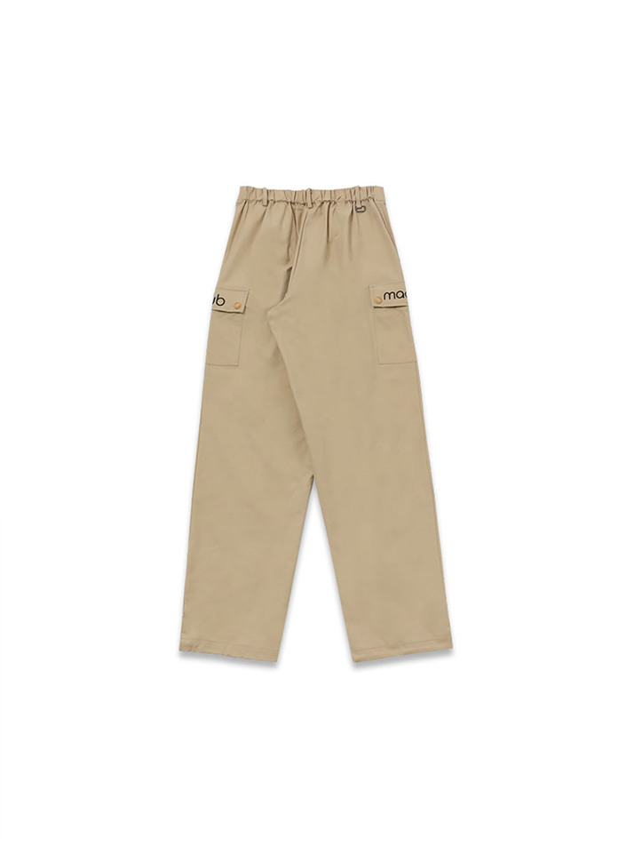 string round jogger pants beige