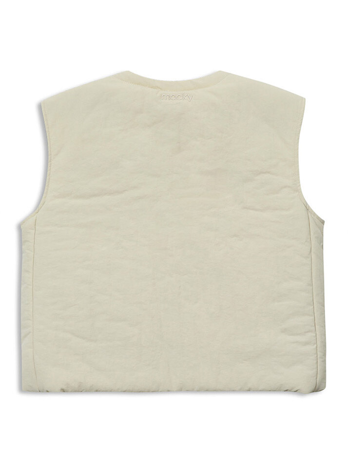 V padding crop vest ivory