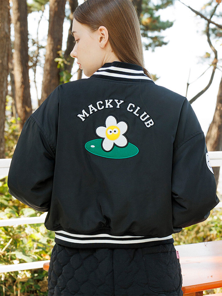 signature quilting varsity black