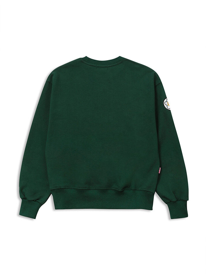 golf round patch sweatshirt green