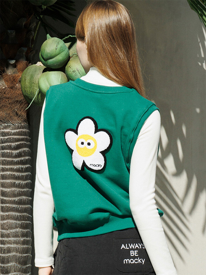 daisy sweat vest green