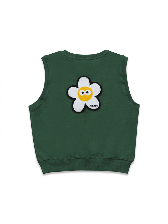 daisy sweat vest green