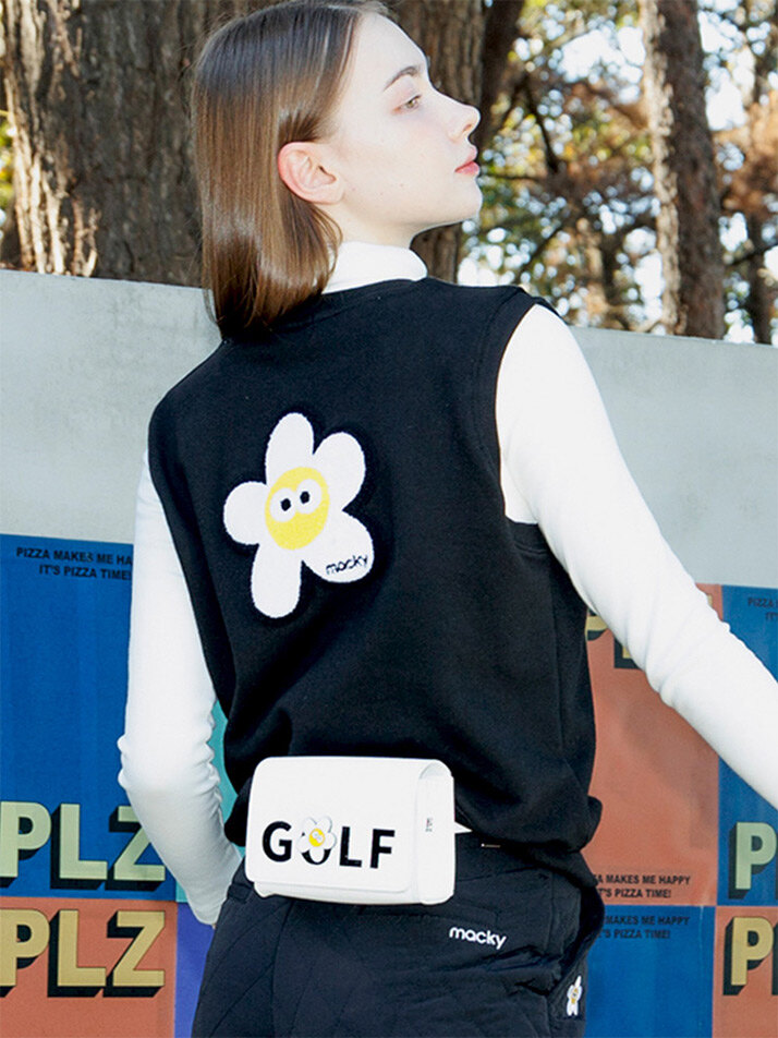 daisy sweat vest black