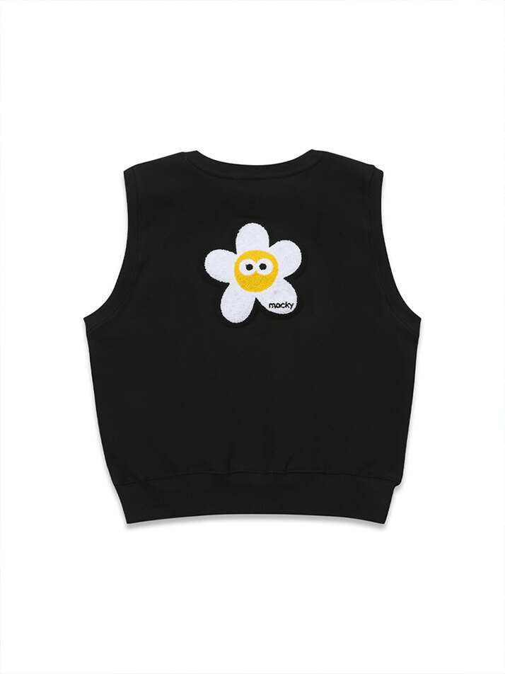 daisy sweat vest black