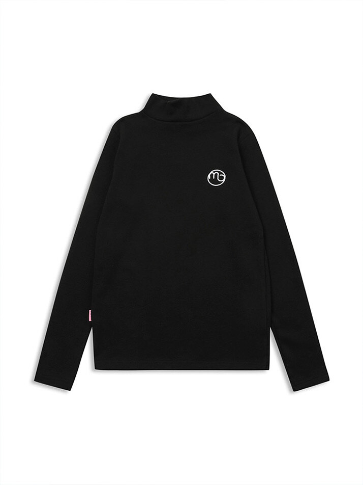 half-neck layer T-shirt black