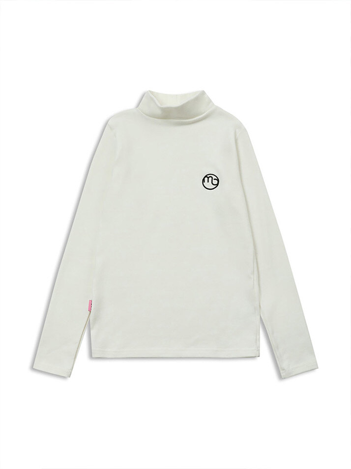 half-neck layer T-shirt white