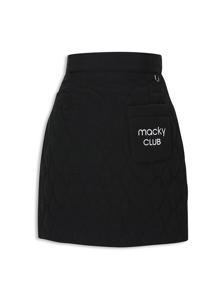 padded wrap mini skirt black