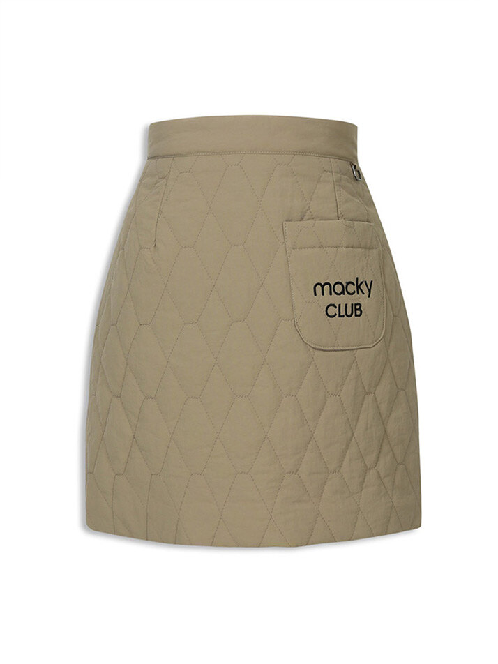 padded wrap mini skirt beige