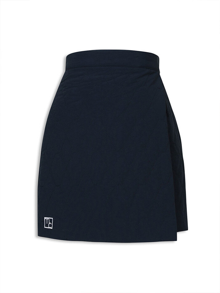 padded wrap mini skirt navy