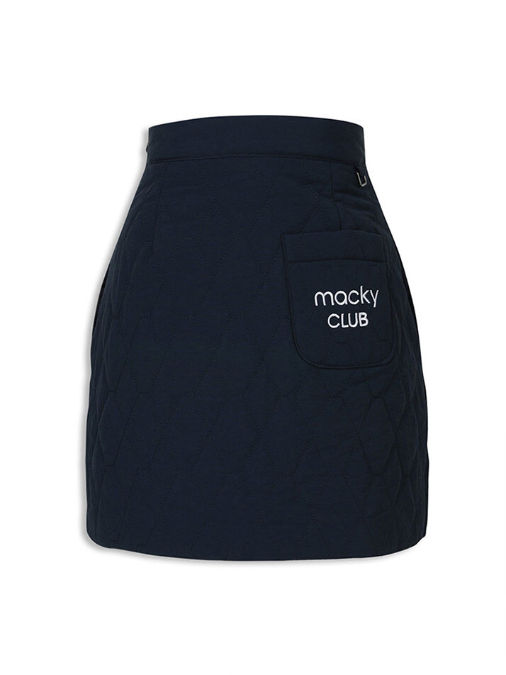 padded wrap mini skirt navy
