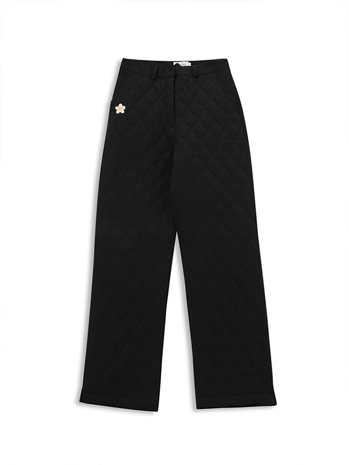 winter padded long pants black
