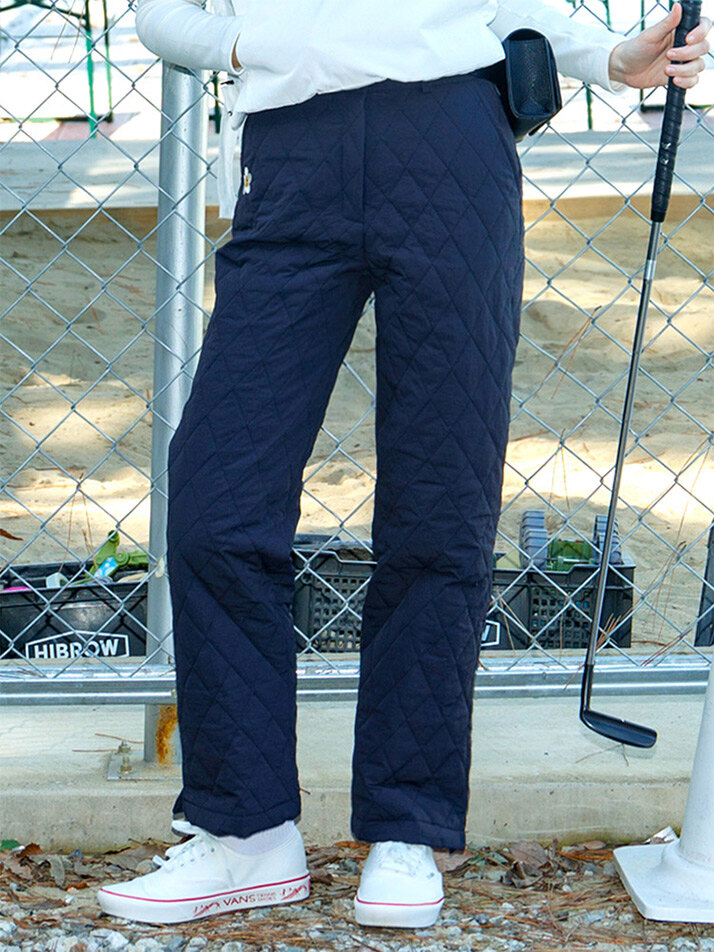 winter padded long pants navy
