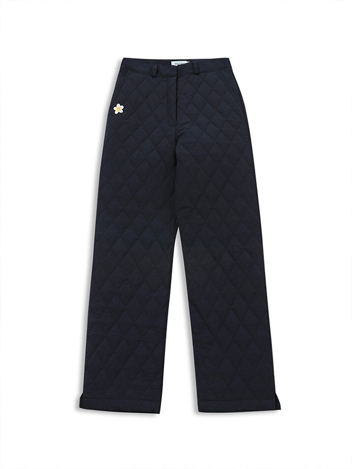 winter padded long pants navy