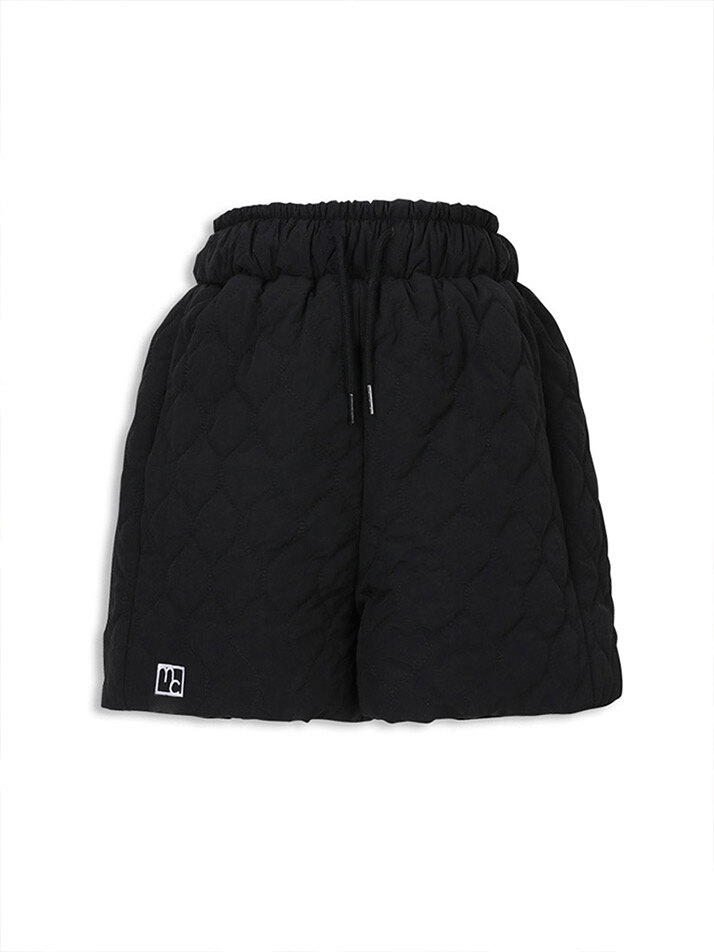 padded banding short pants black