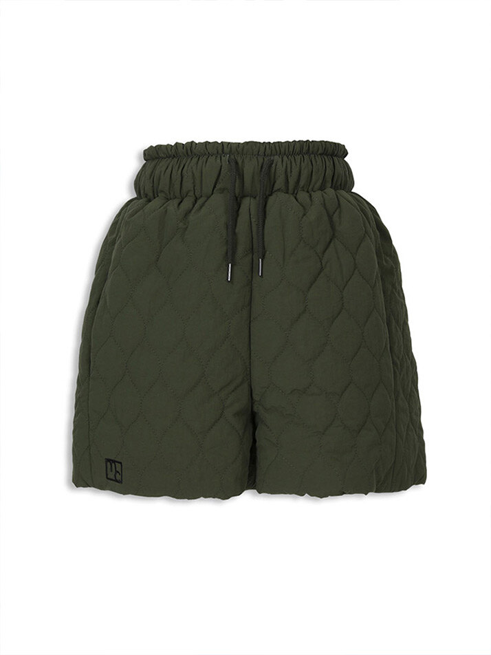 padded banding short pants khaki