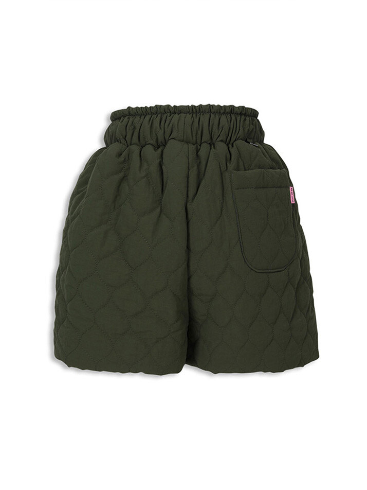 padded banding short pants khaki
