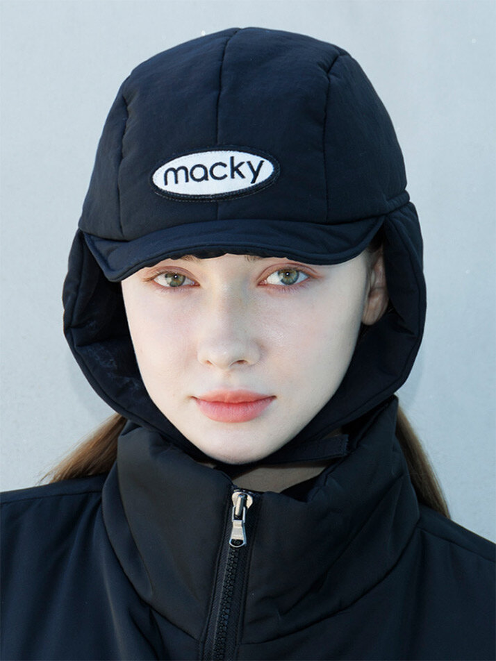 padded cap hat black