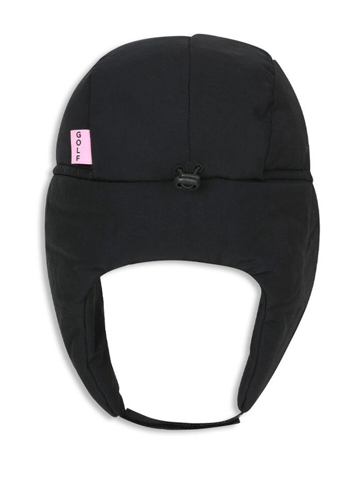 padded cap hat black