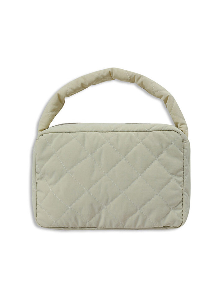 quilting square tote bag ivory