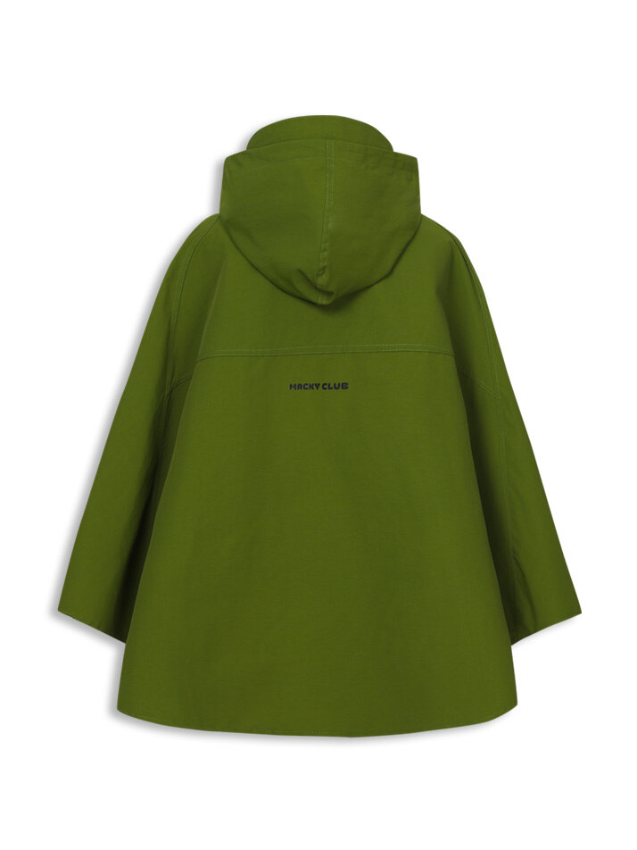 Fluffy Pancho Raincoat khaki