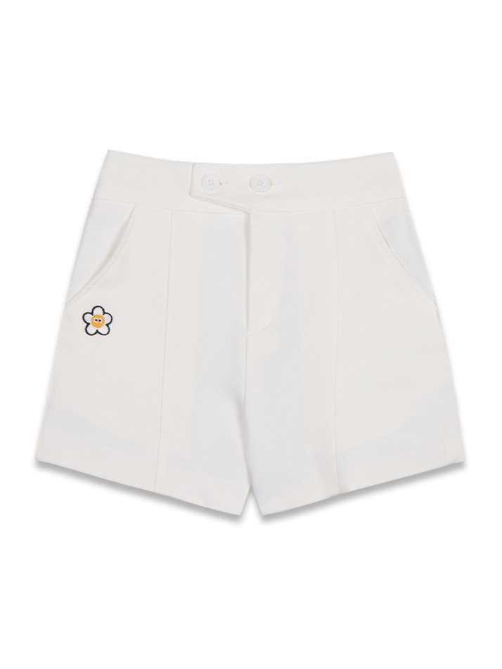 Daisy Waist Shorts white