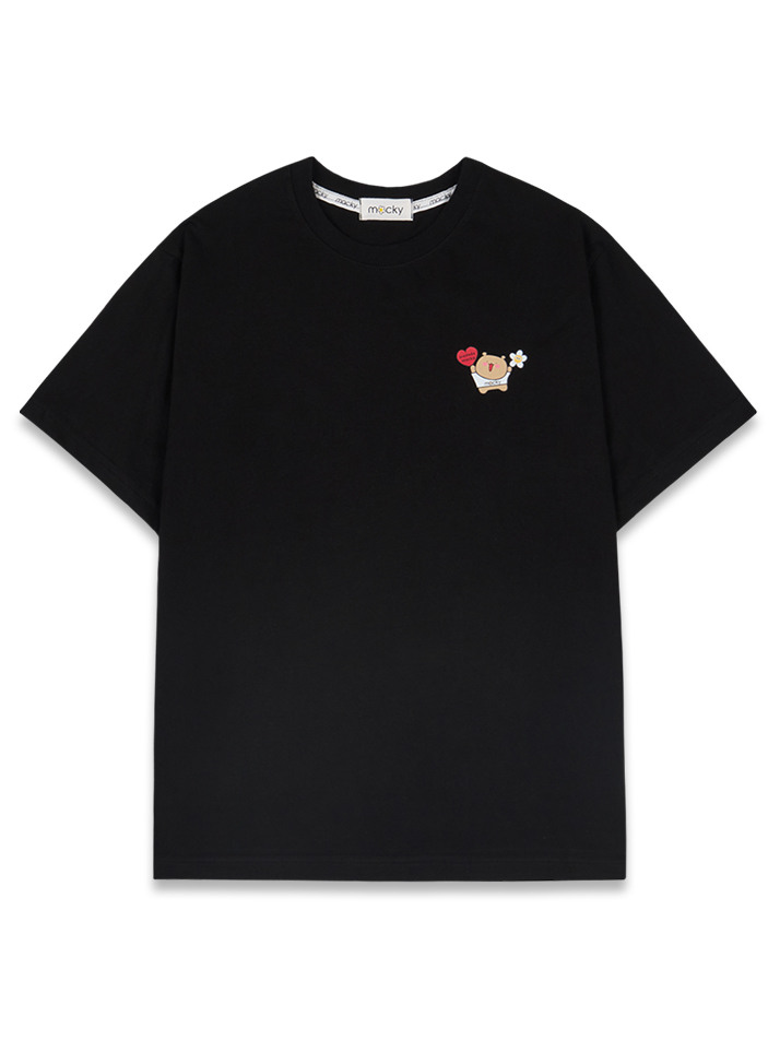 wadada bear happy T-shirt black