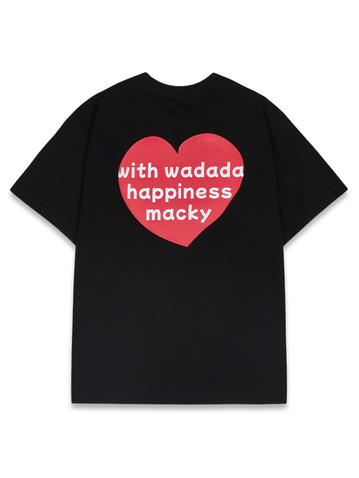 wadada bear happy T-shirt black