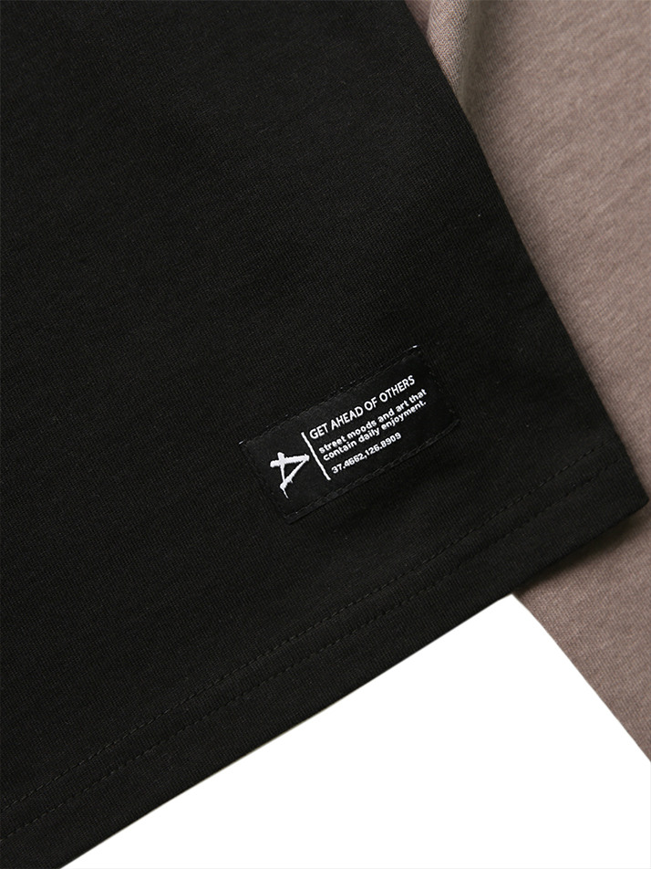 빈티지 라글란 크롭티 - BLACK+BROWN