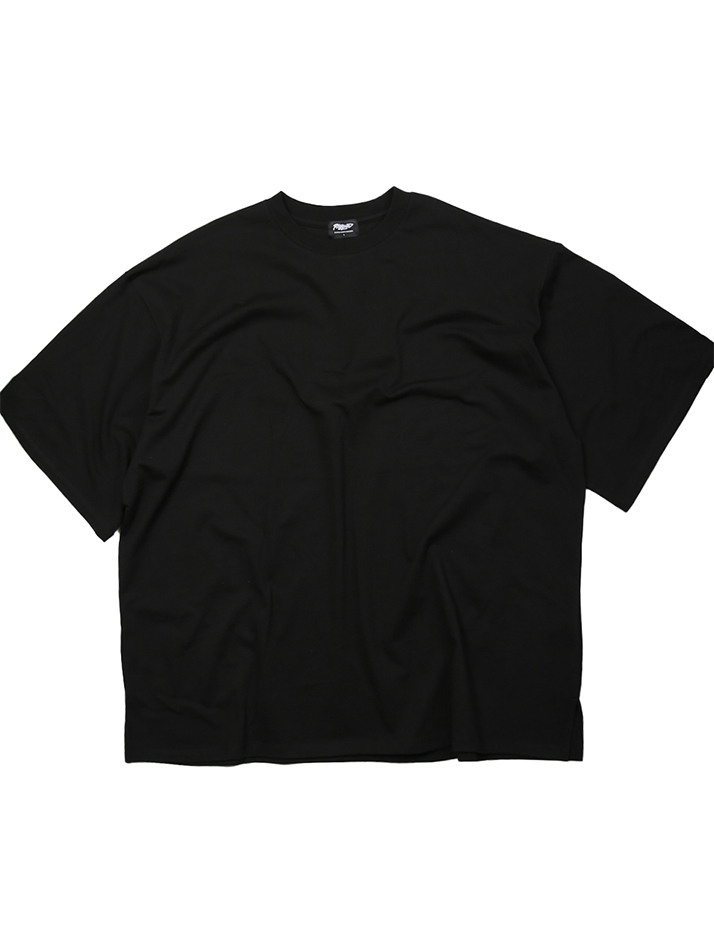 태그 포인트 오버핏 티셔츠 - BLACK