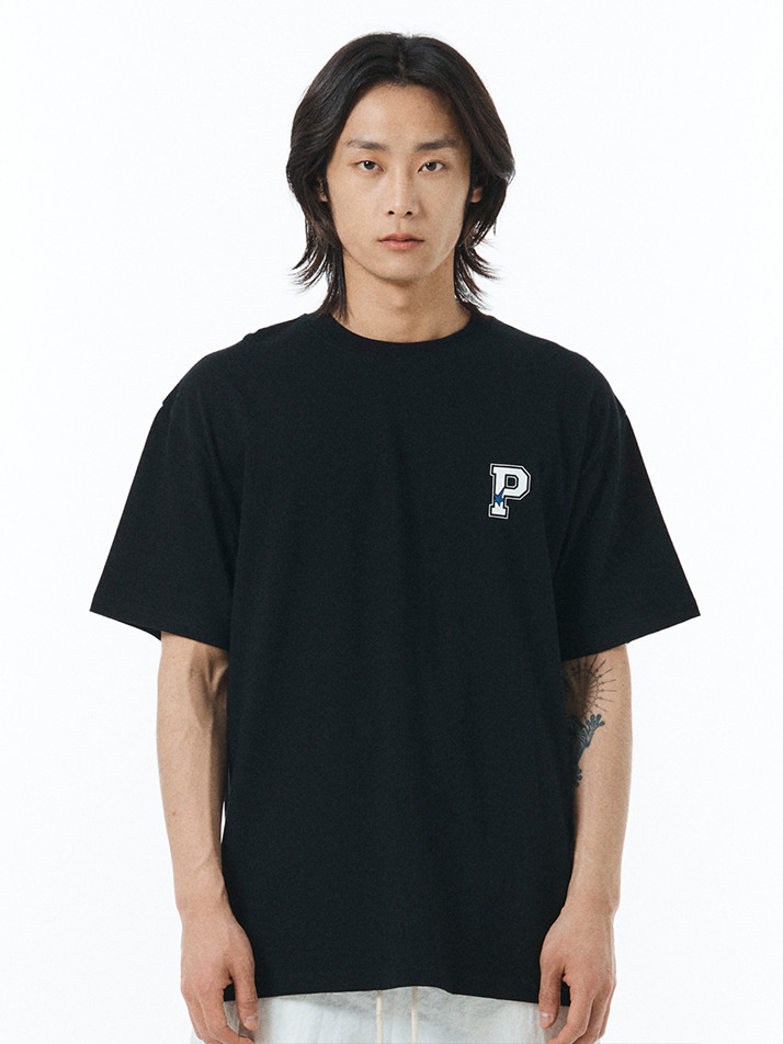 P포인트 티셔츠 - BLACK